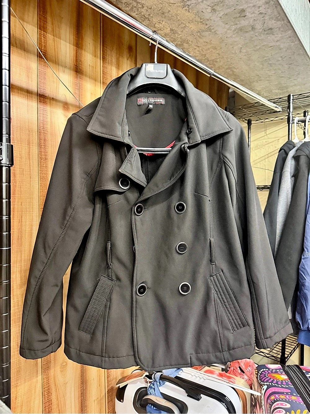 Dollhouse Double-Breasted Gray Pea Coat Size 2X
